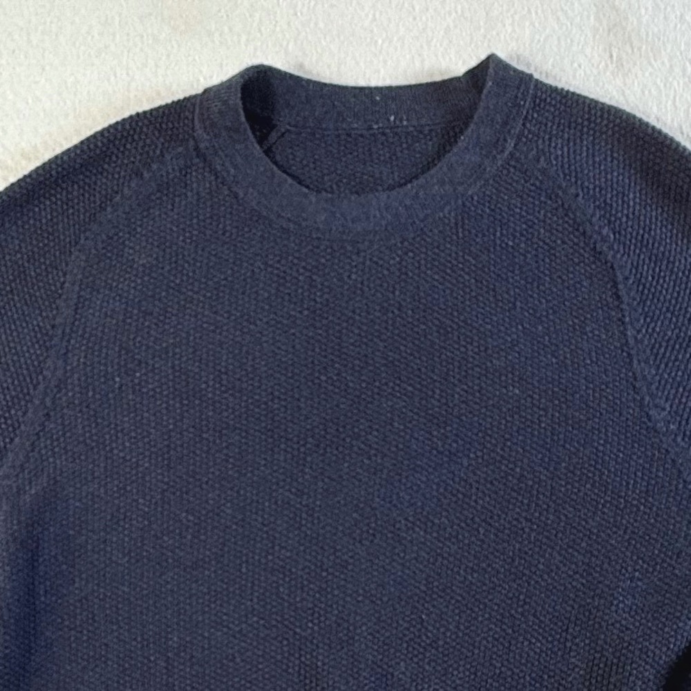 Lululemon Crewneck Sweater Mens Large Coolmax Cotton Blend Navy Blue
